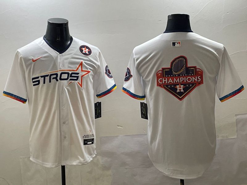 Men Houston Astros Blank White Fourth generation Joint Name 2025 Nike MLB Jersey style 19->houston astros->MLB Jersey